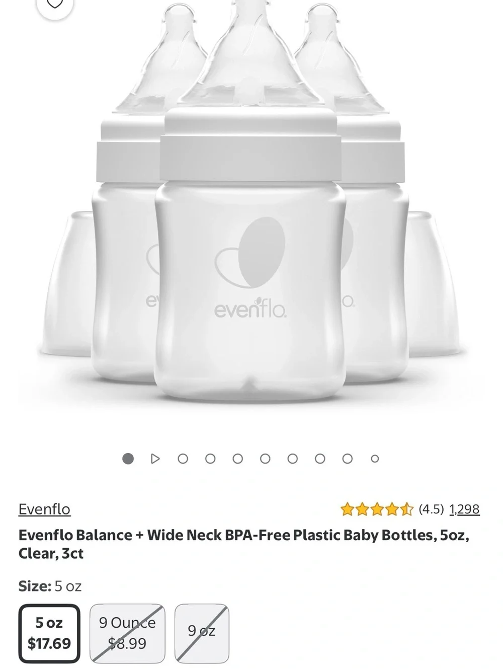Evenflo Clear Baby Bottles with White Caps - Set of 12